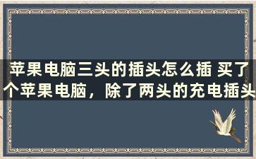 苹果电脑三头的插头怎么插 买了个苹果电脑，除了两头的充电插头外，还有一个三头插头，这个三头的是干嘛用的